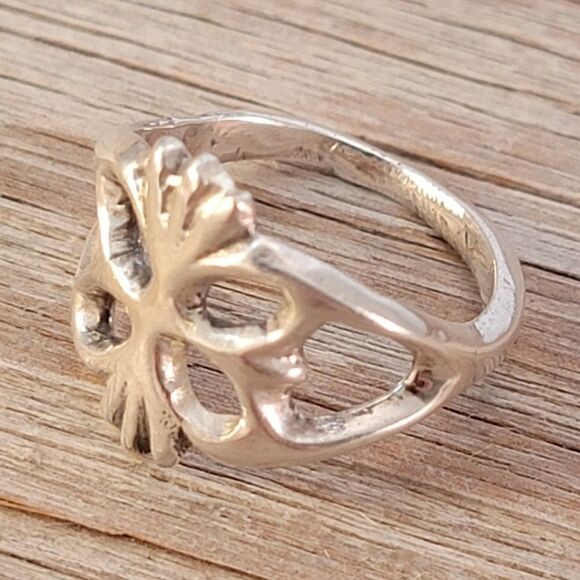 Vintage Sterling Wax Cast Organic Butterfly Ring - Picture 2 of 7